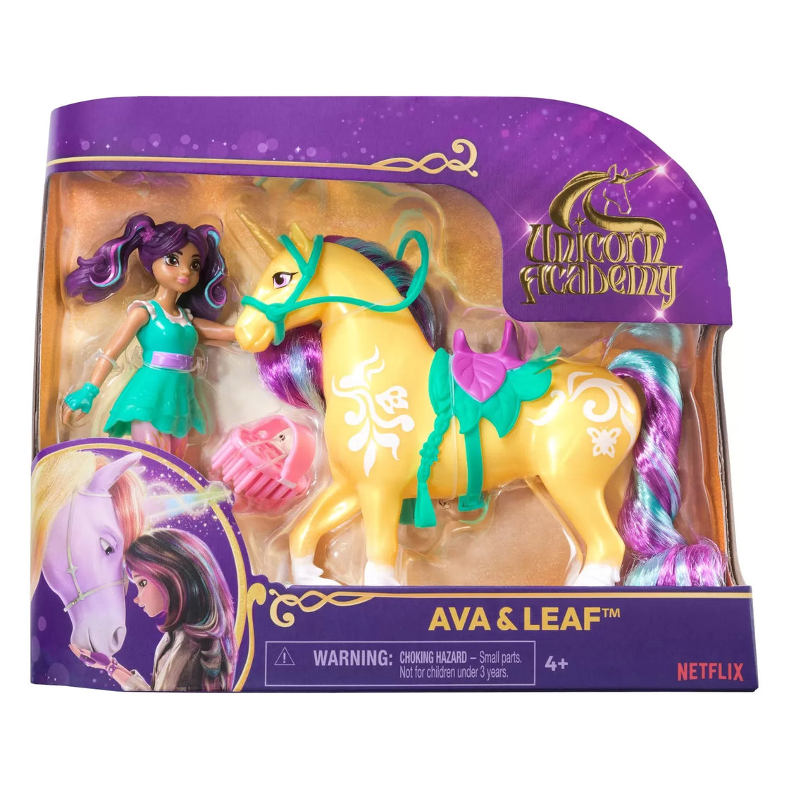 Unicorn academy set unicorn leaf si papusa ava