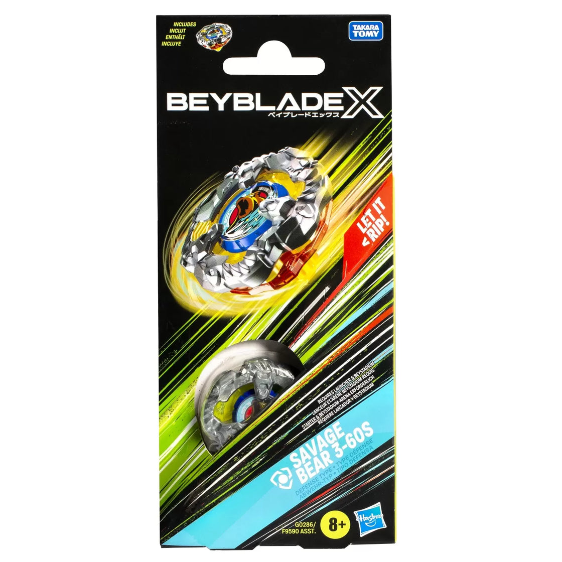 beyblade x let it rip spirala savage bear 3-60s