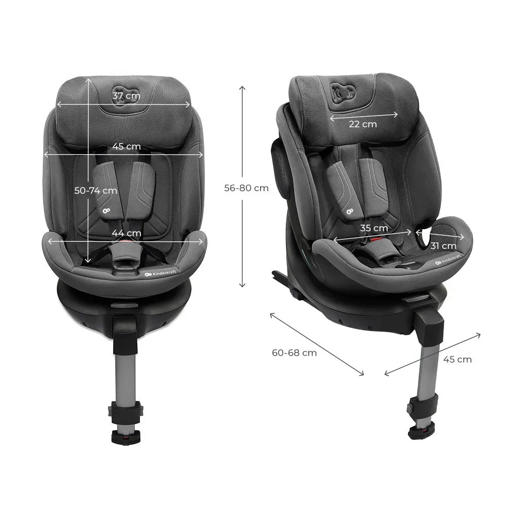 Scaun auto kinderkraft xrider 2 i-size 40-150 cm grey