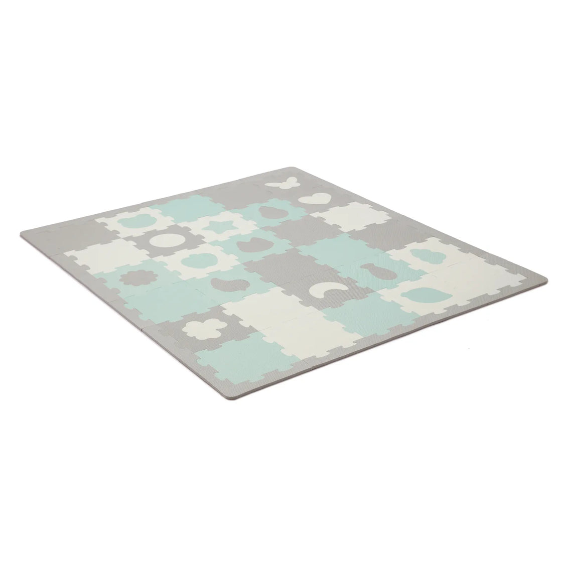 Covoras de joaca kinderkraft luno shapes, puzzle 3d, spuma, mint