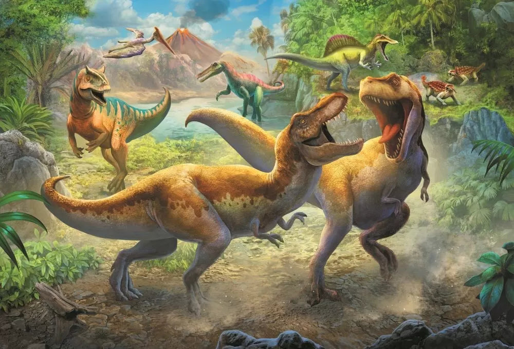 Puzzle trefl 160 tyrannosauri in lupta