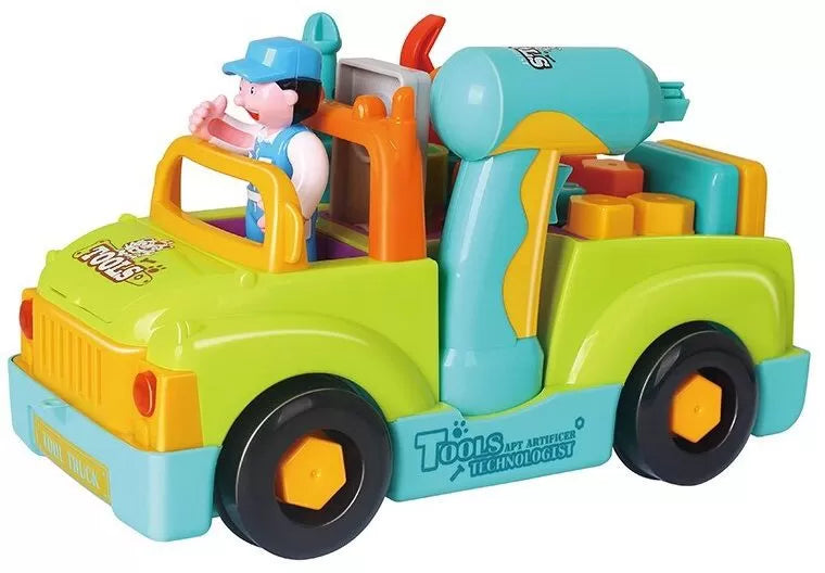 Camionul plin cu scule al micului mecanic cu lumini si sunete
