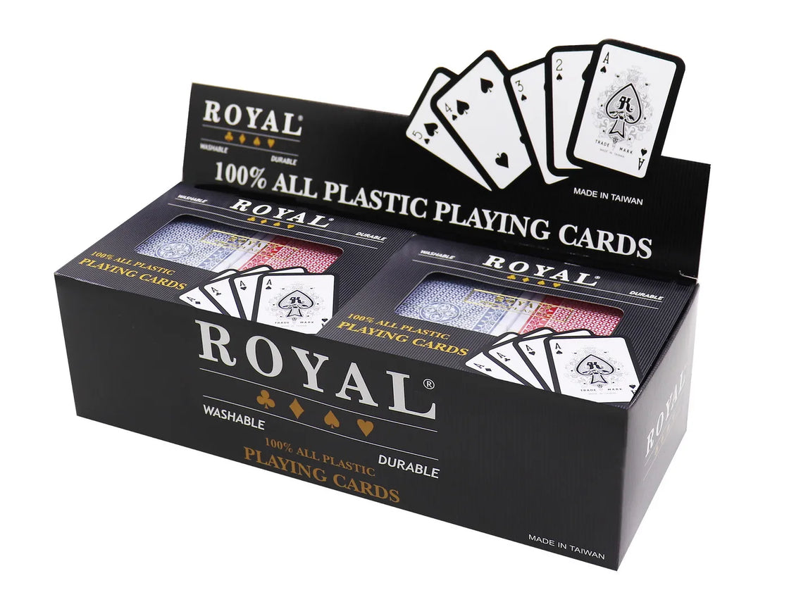 Set 2 pachete carti royal canasta poker din plastic