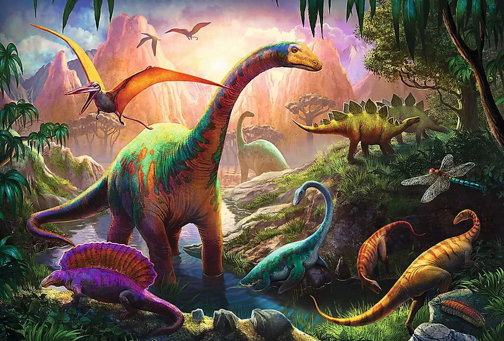 Puzzle trefl 100 pe taramul dinozaurilor