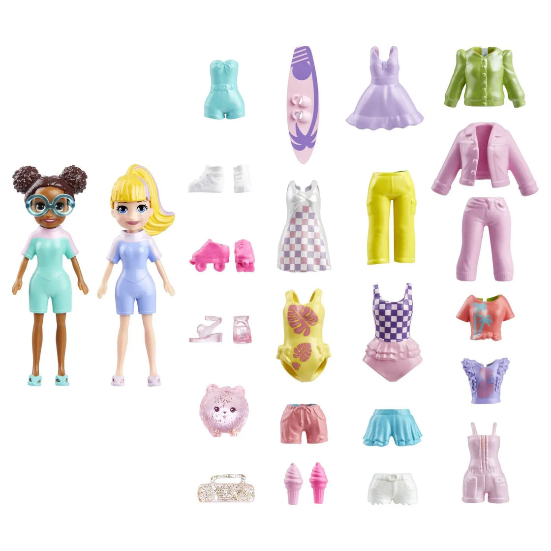 Polly pocket set 2 papusi si accesorii 20 piese