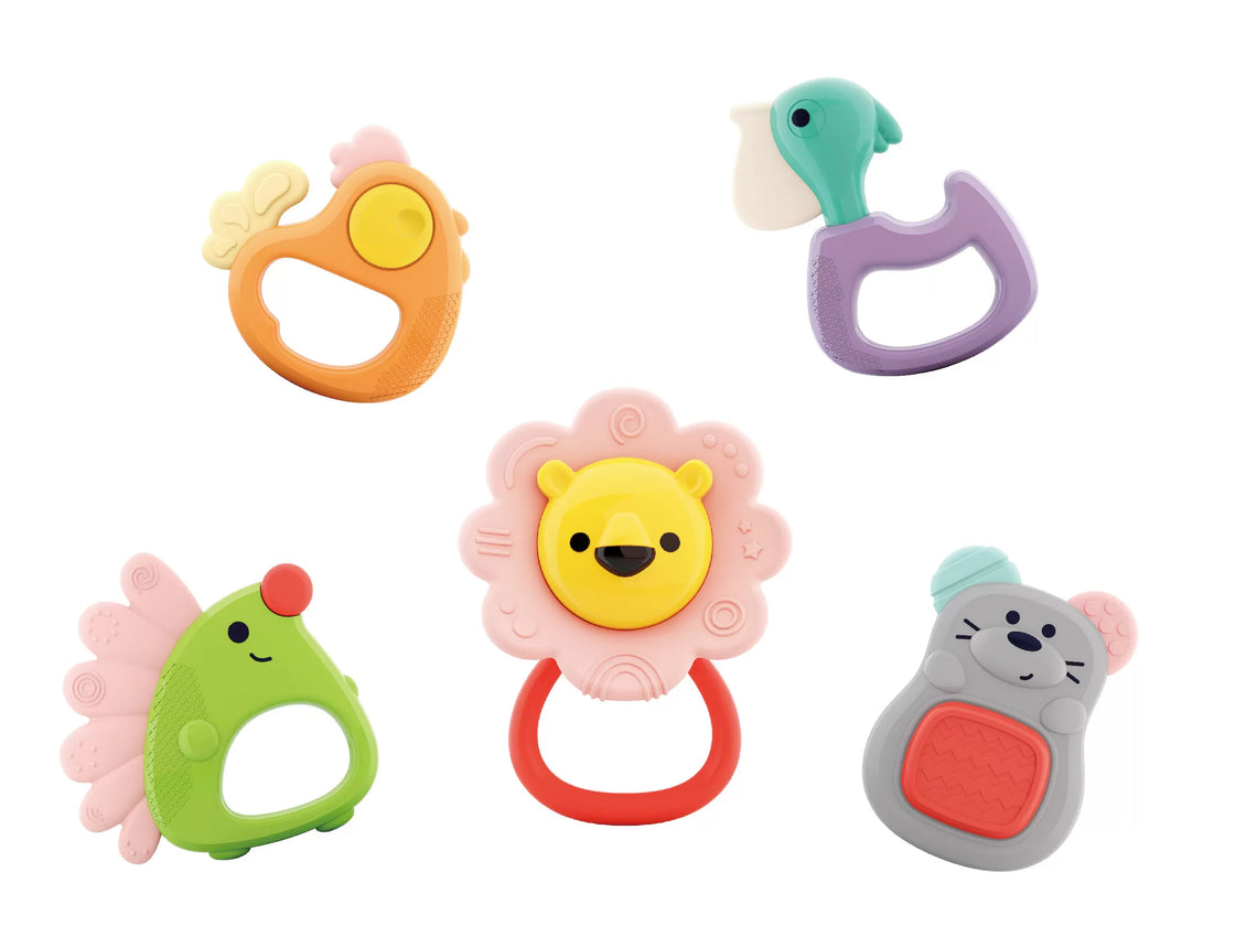 Set 5 jucarii pentru dentitie in cutie forest baby