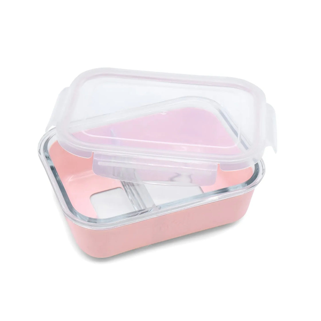 Recipient sticla 740ml cu husa antiderapanta silicon melii roz