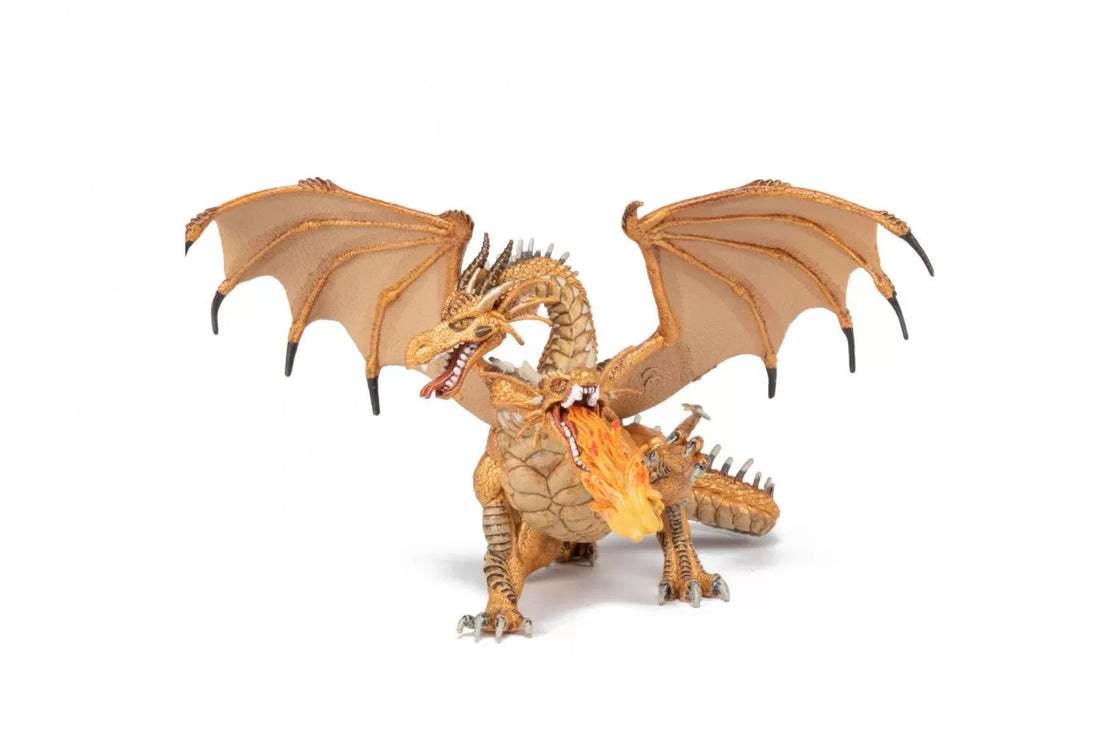 Papo figurina dragon cu doua capete auriu