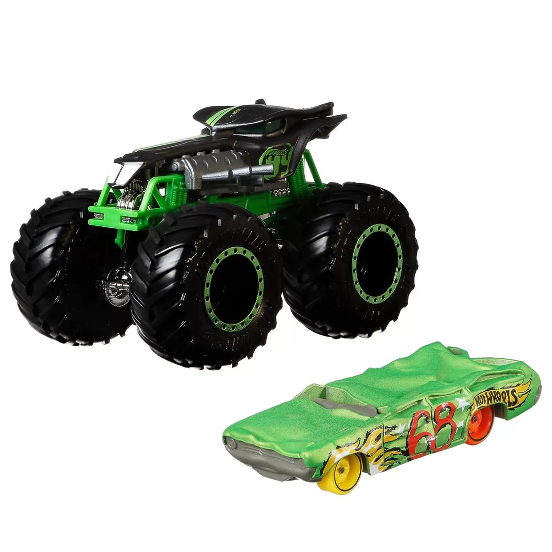 Hot wheels monster truck si masinuta metalica ratical racer