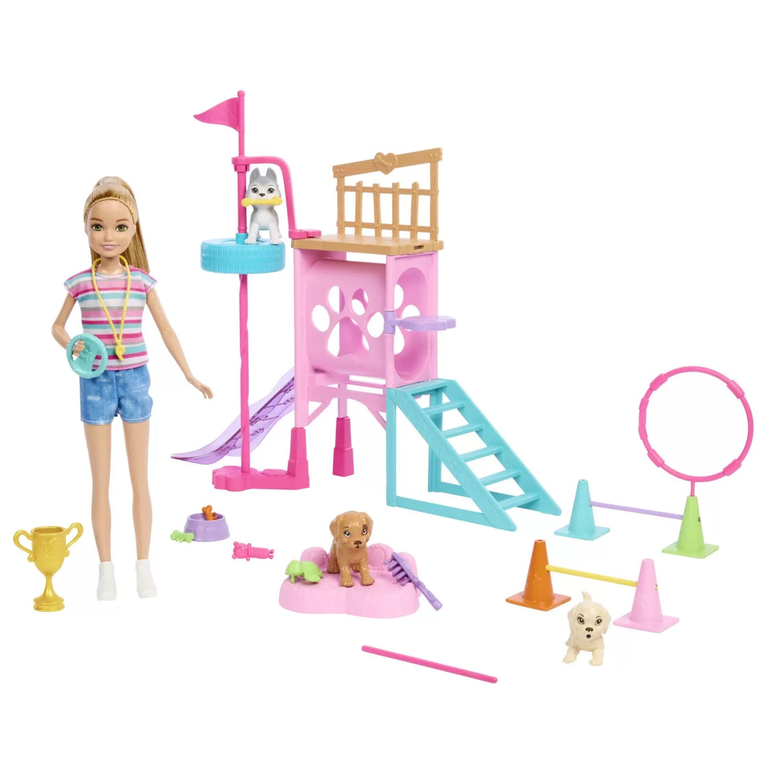 Barbie si stacie papusa stacie dresoare de catei