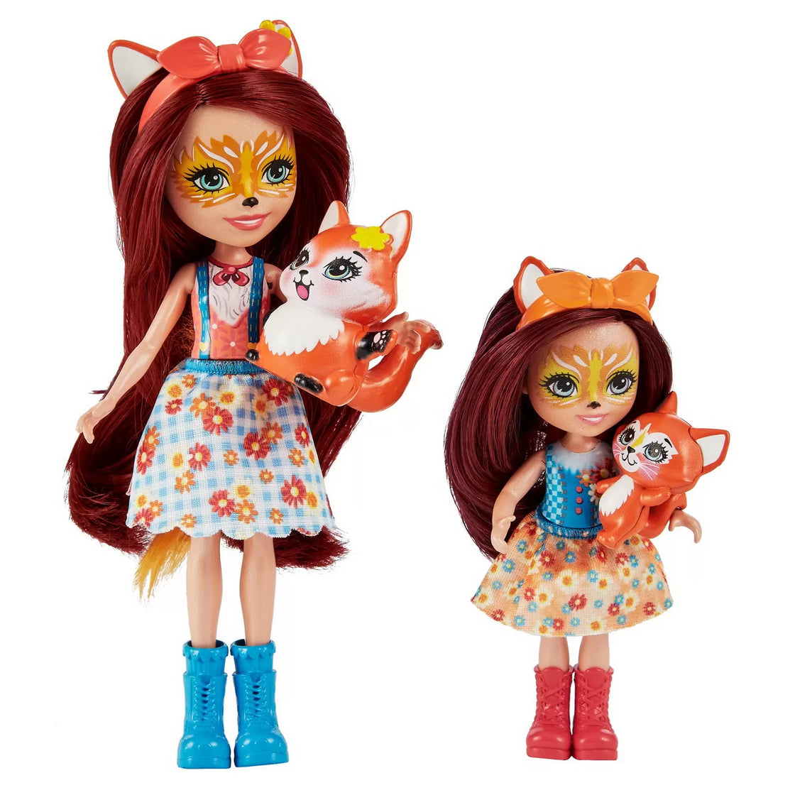 Enchantimals set papusi surori si animalutele lor  felicity fox si flick si feana fox si mixte