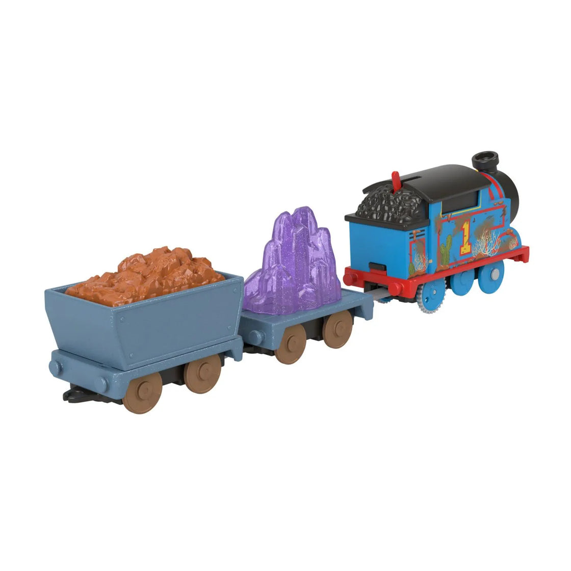 Thomas locomotiva motorizata thomas crystal caves cu 2 vagoane