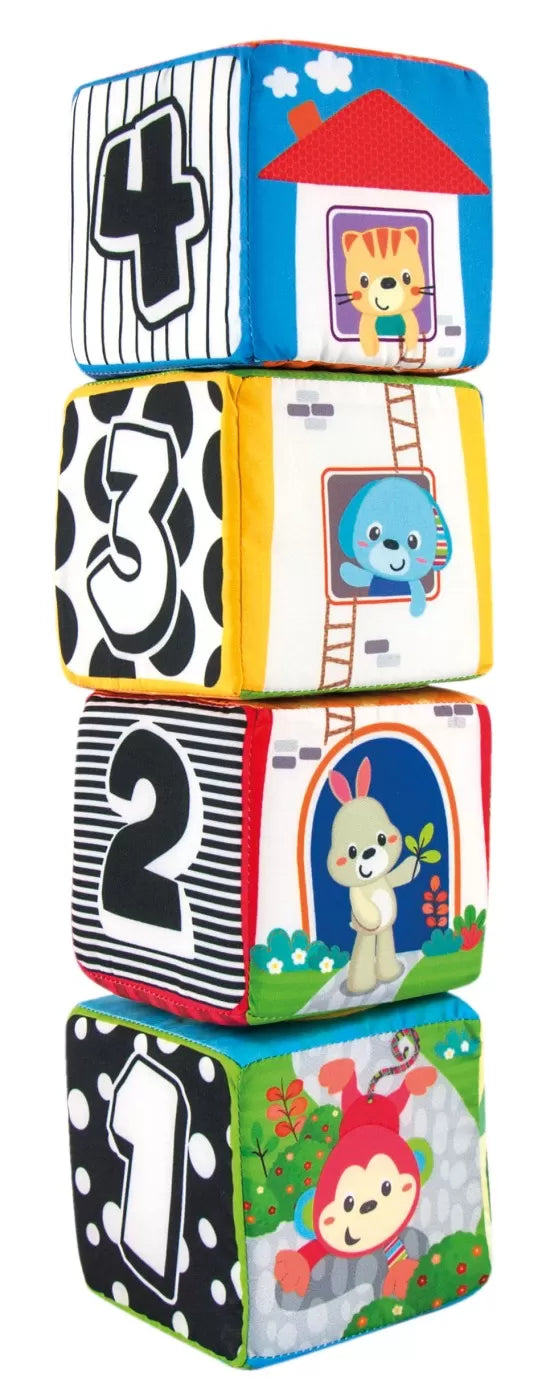 Winfun set 4 cuburi stivuibile din material textil