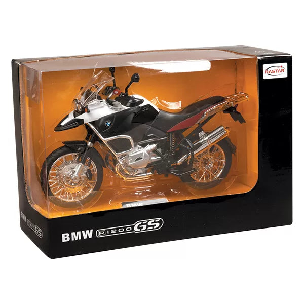 Motocicleta metalica  bmw rs1200 gs alba scara 1 la 9