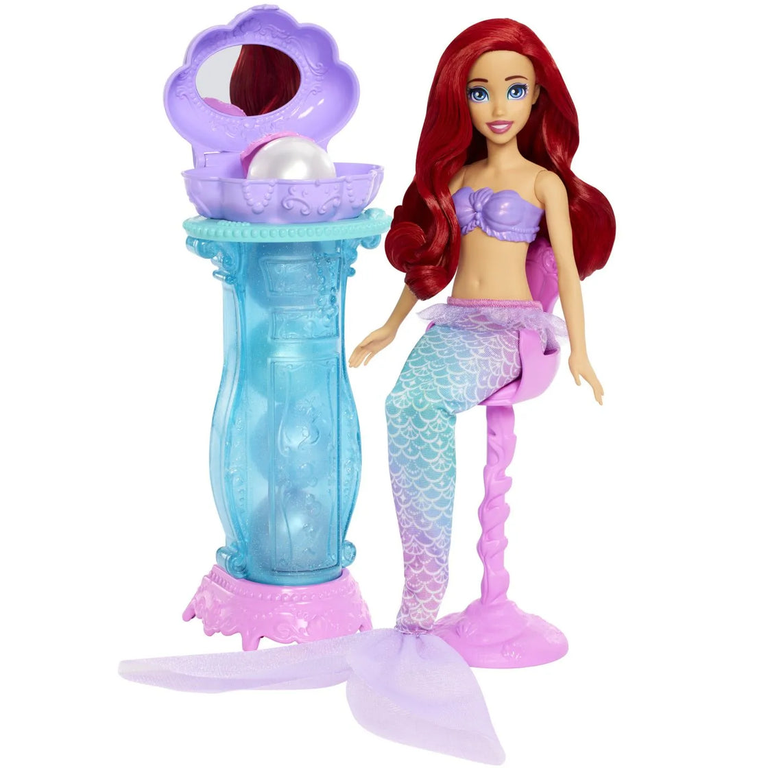 Disney princess papusa ariel si masuta de machiaj cu surprize