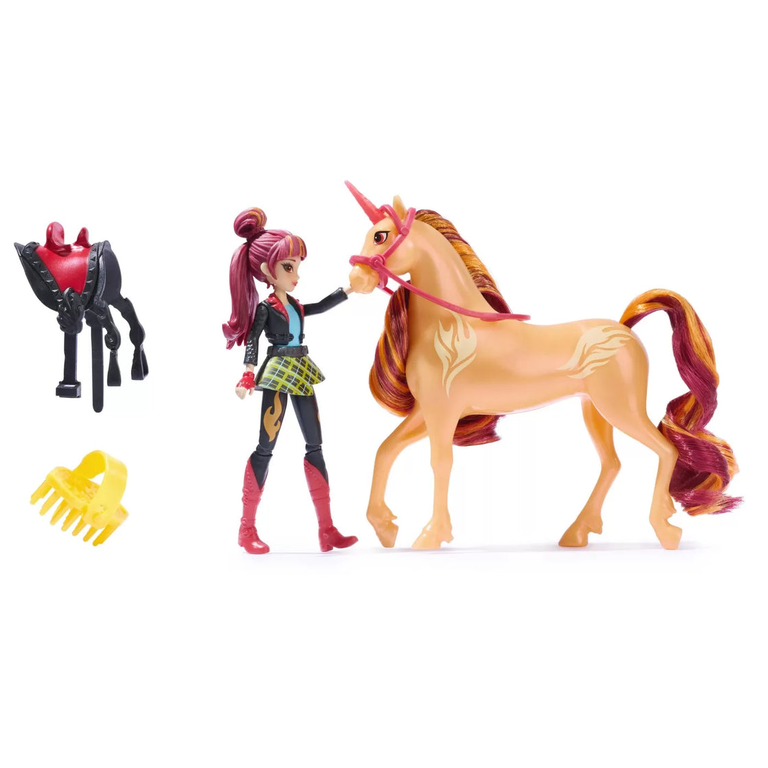 Unicorn academy set unicorn cinder si papusa valentina