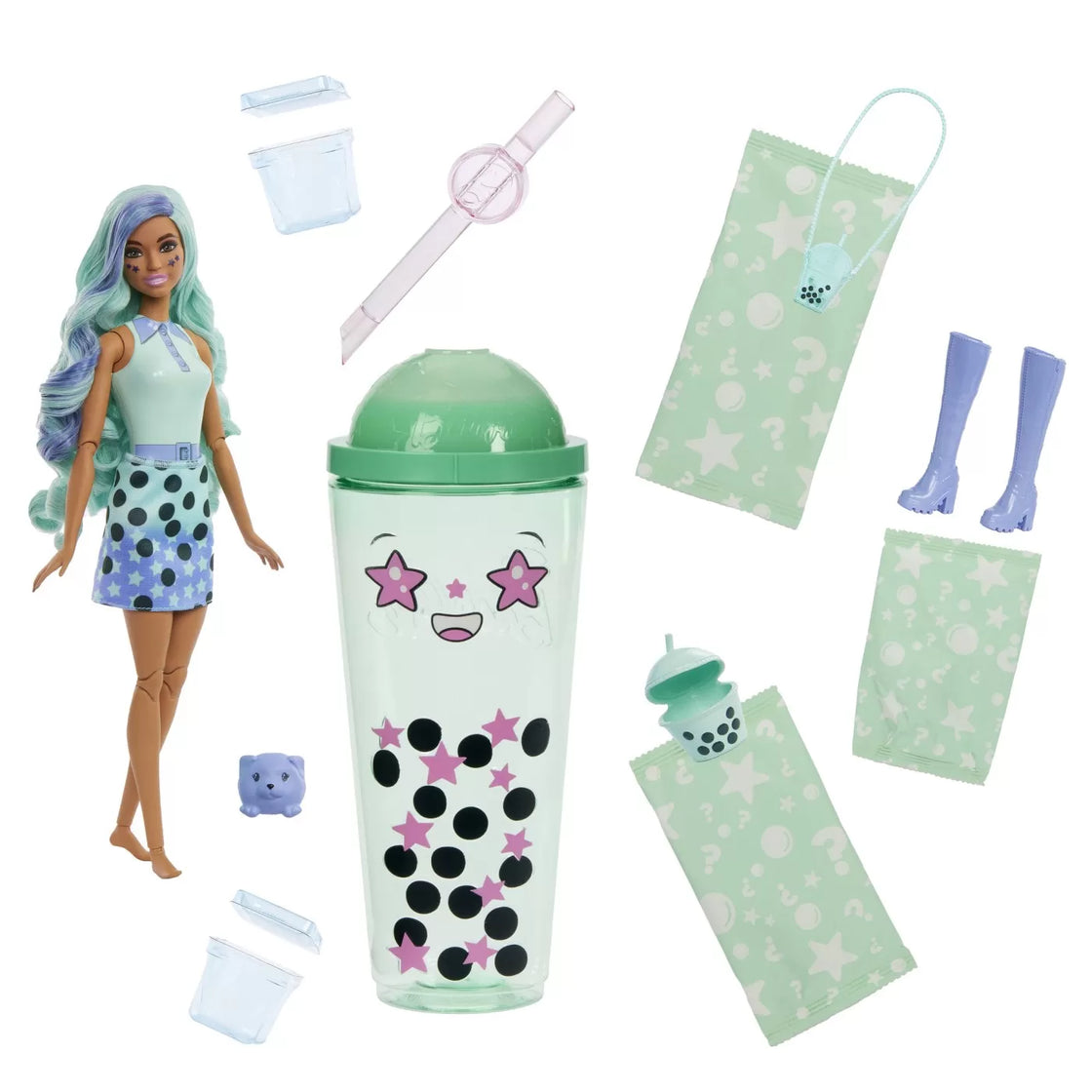 Barbie pop reveal bubble tea papusa barbie green tea