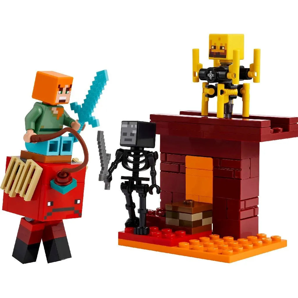 Lego minecraft batalie deasupra lavei în nether 21266