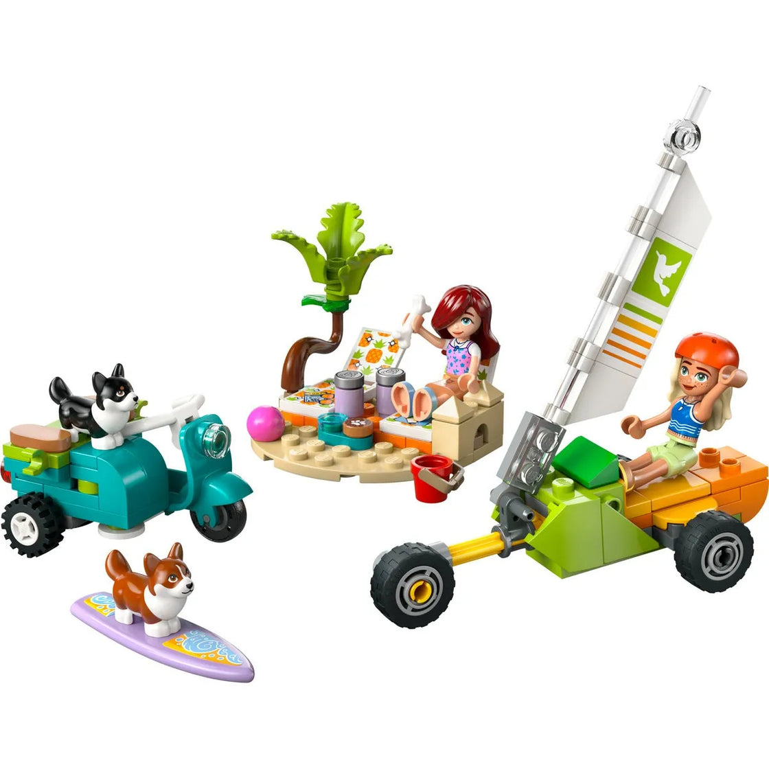 Lego friends aventuri cu catei la surfing si pe scuter 42641