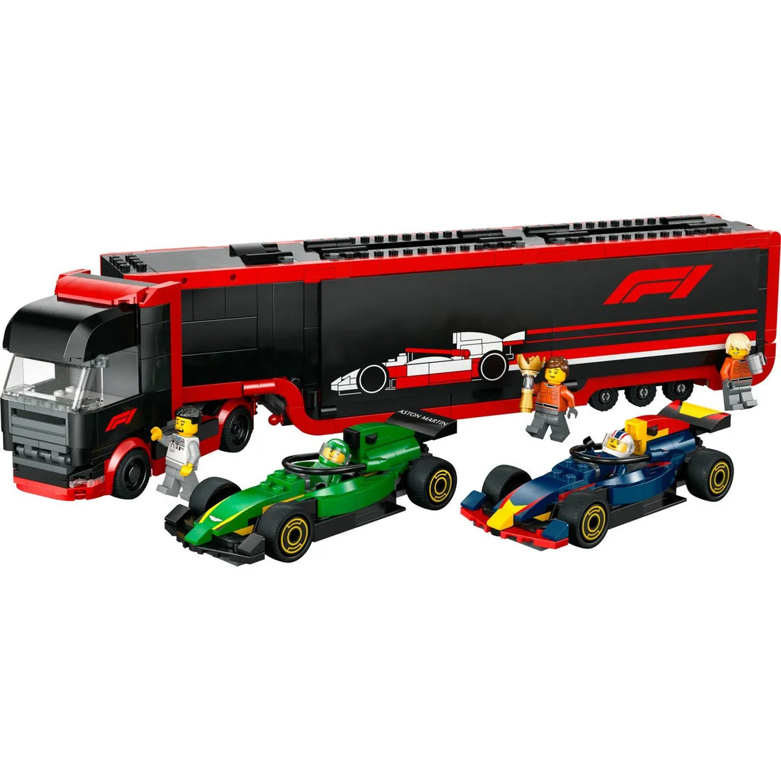 Lego city camion f1 cu masinile f1 rb20 si amr24 60445