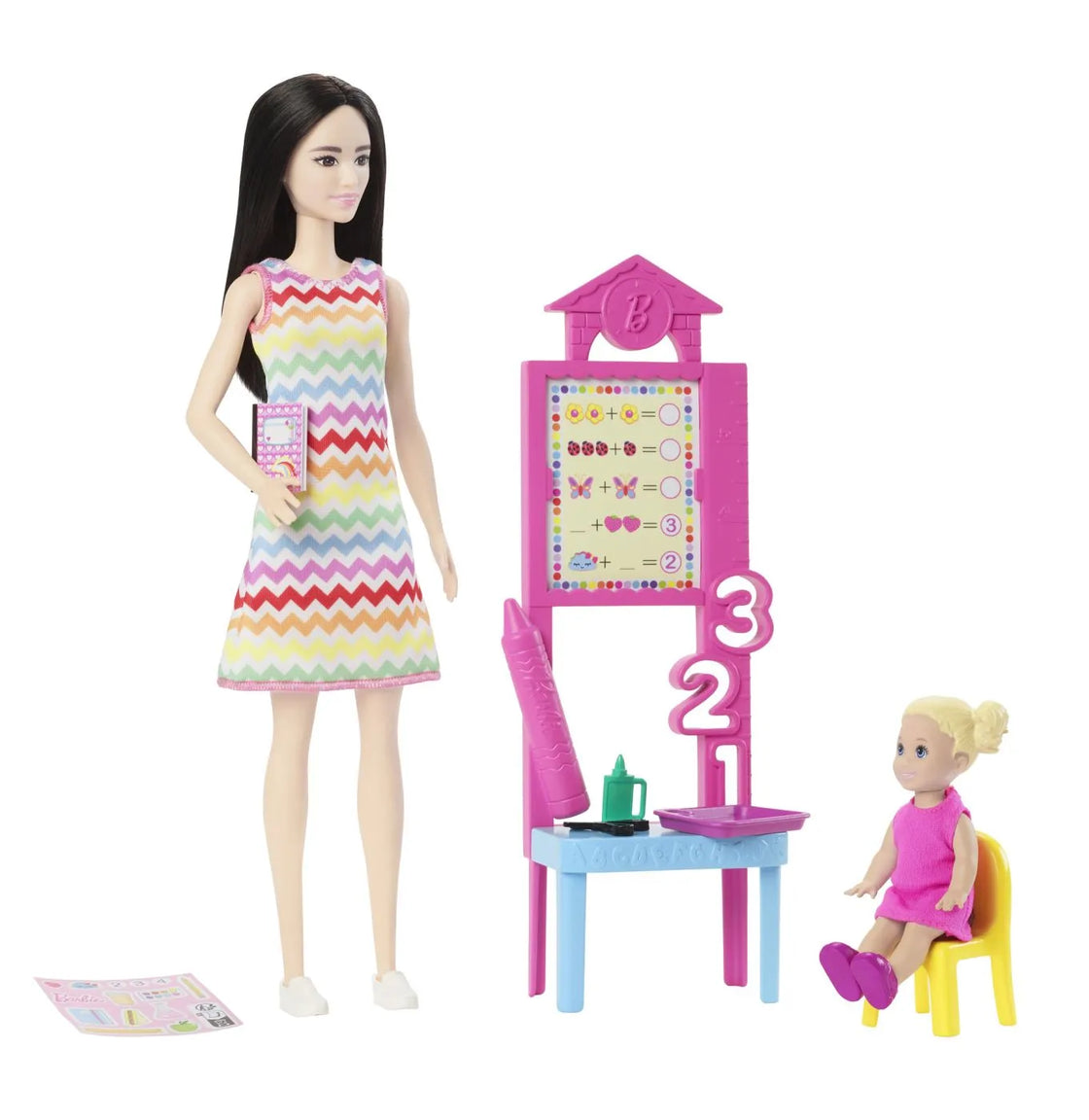 Barbie set de joaca papusa barbie bruneta face cariera profesoara