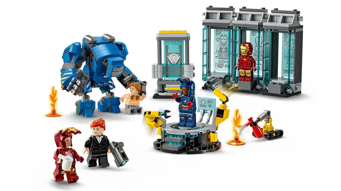 Lego super heroes laboratorul lui iron man sala armurilor 76315