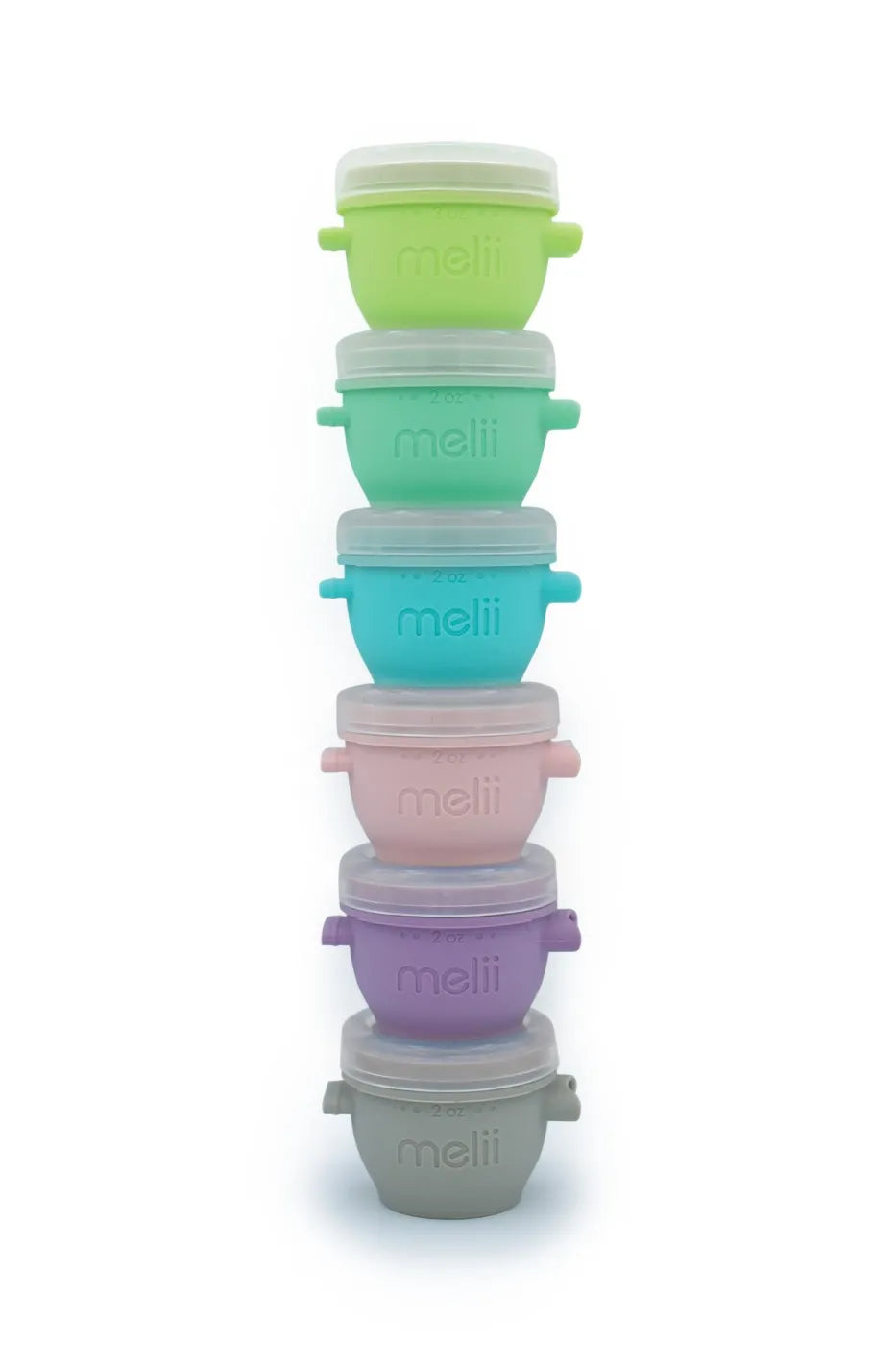 Set 6 recipiente silicon snap&go, melii, 59 ml