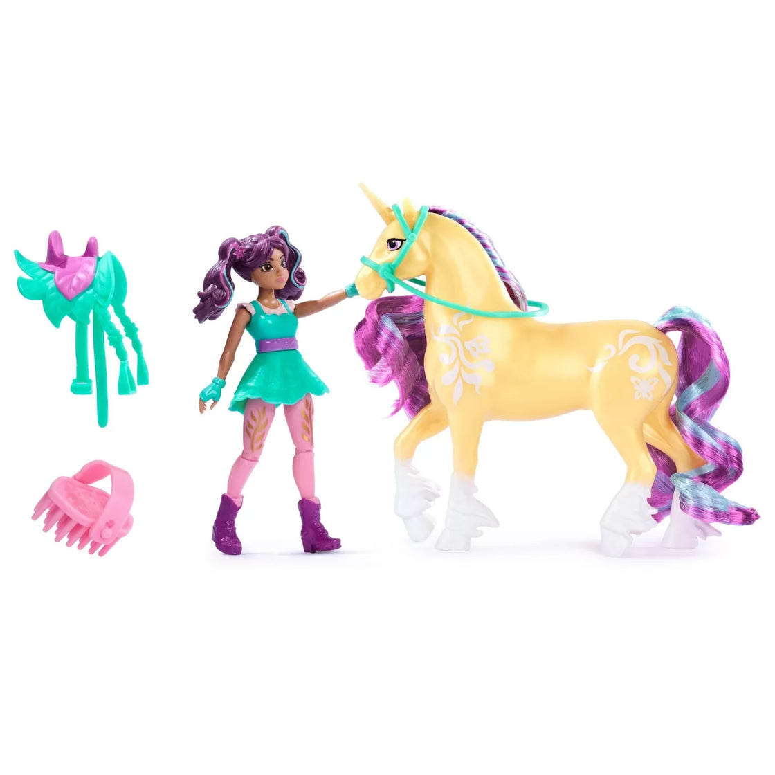 Unicorn academy set unicorn leaf si papusa ava