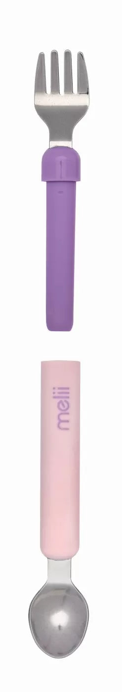 Set lingurita-furculita, melii, pink&purple