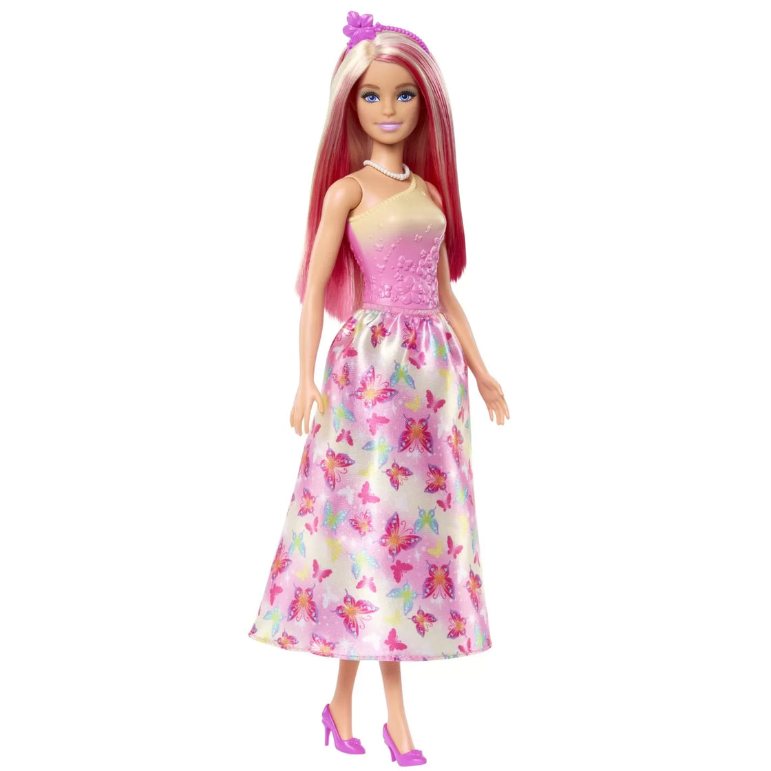 Barbie papusa barbie cu parul blond si roz