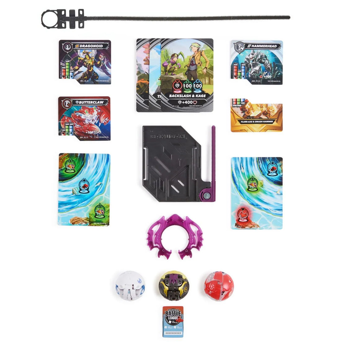 Bakugan starter pack dragonoid titanium hammerhead butterclaw