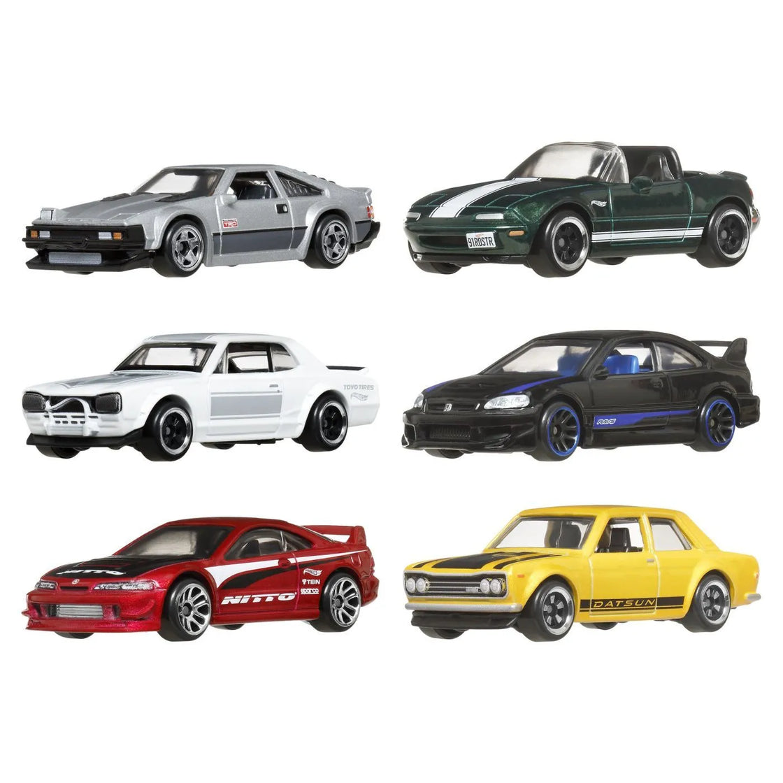 Hot wheels silver series set 6 masinute metalice tematica japoneza