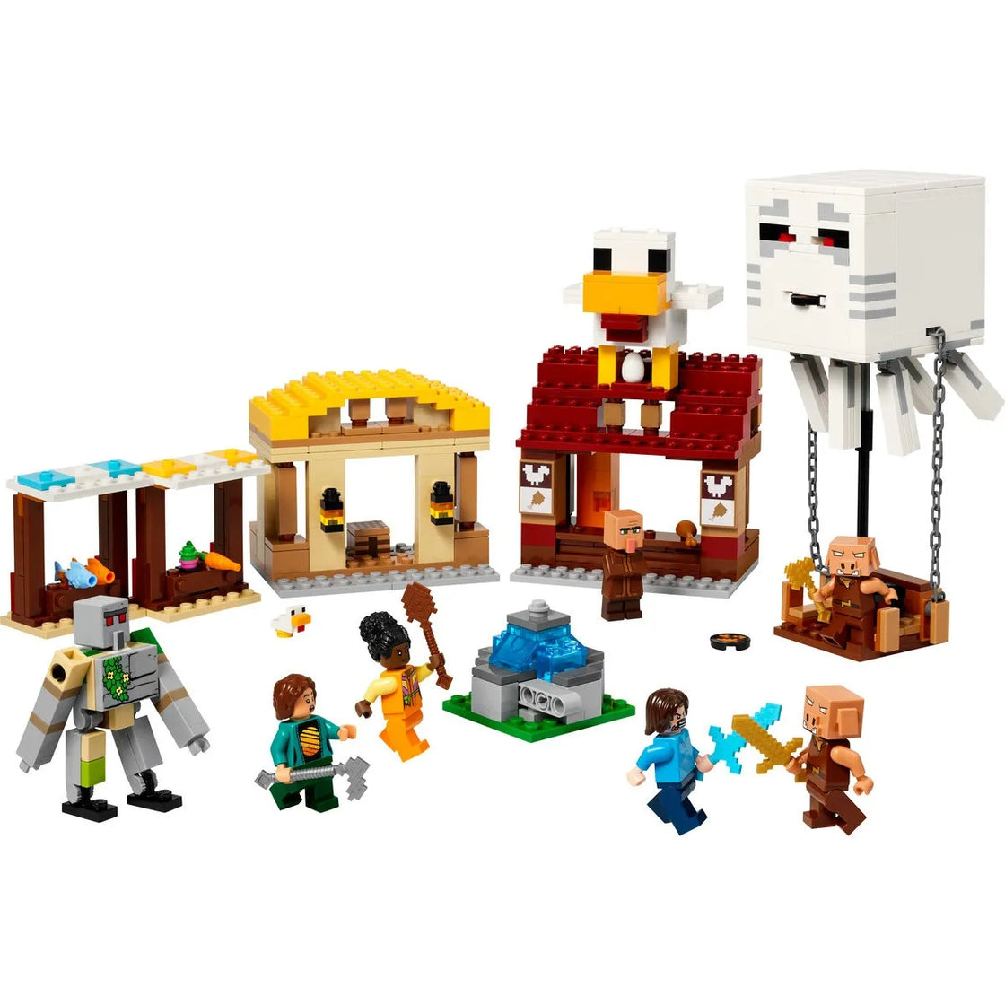 Lego minecraft atacul baloanelor ghast asupra satului 21273