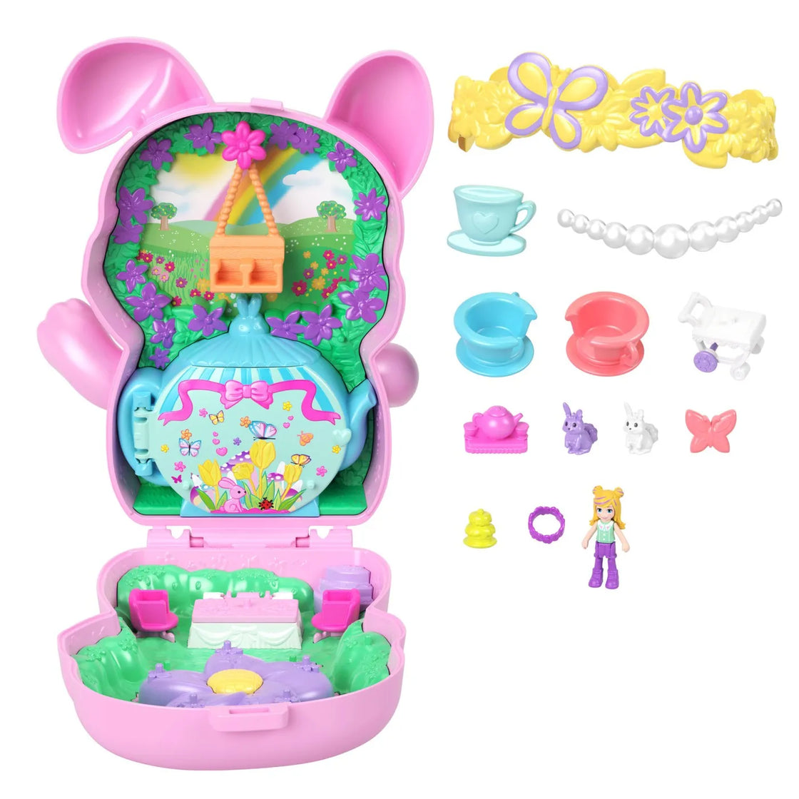 Polly pocket set gentuta animalut iepuras la petrcere cu accesorii