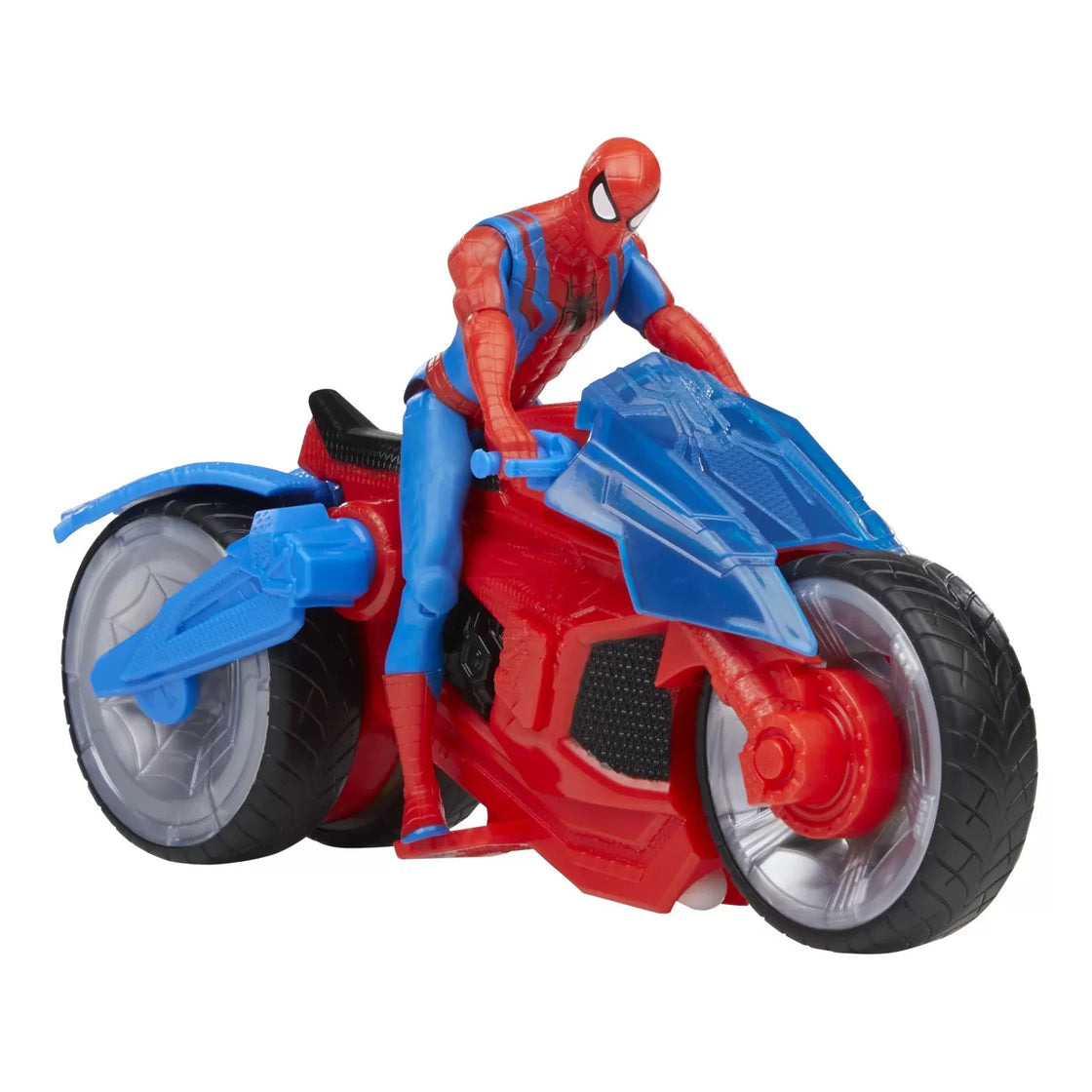 Spiderman set figurina si vehicul web blast cycle