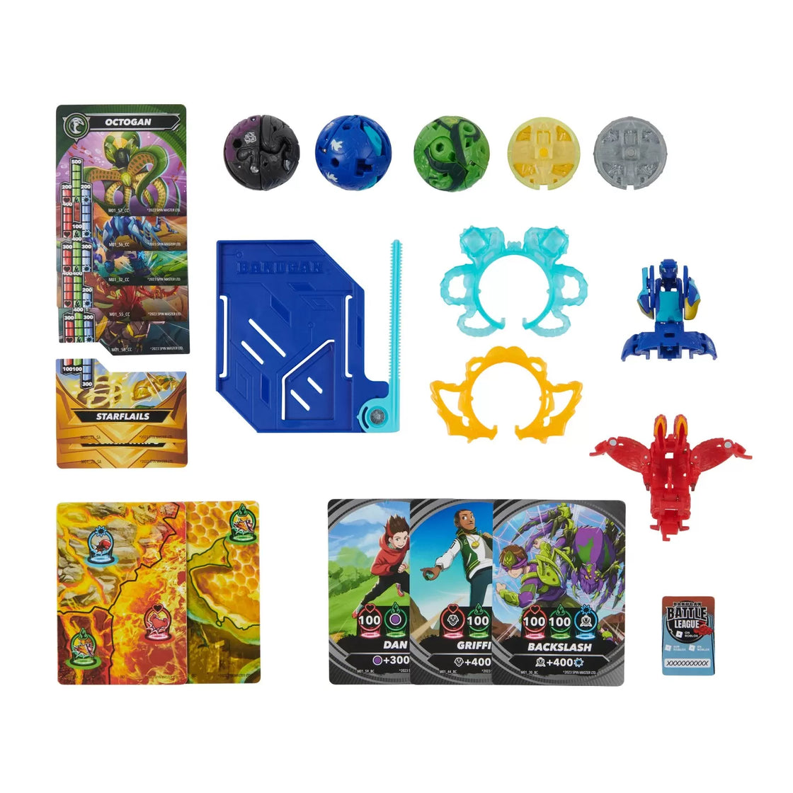 Bakugan set de lupta nillious, mantid, bruiser, octogan si trox