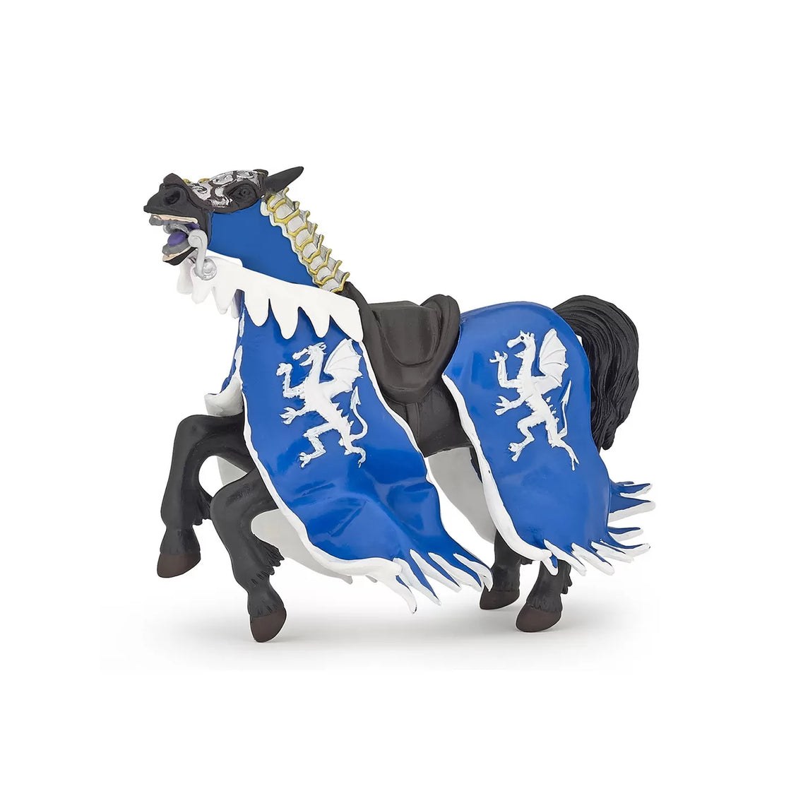 Papo figurina calul regelui cu blazon dragon albastru