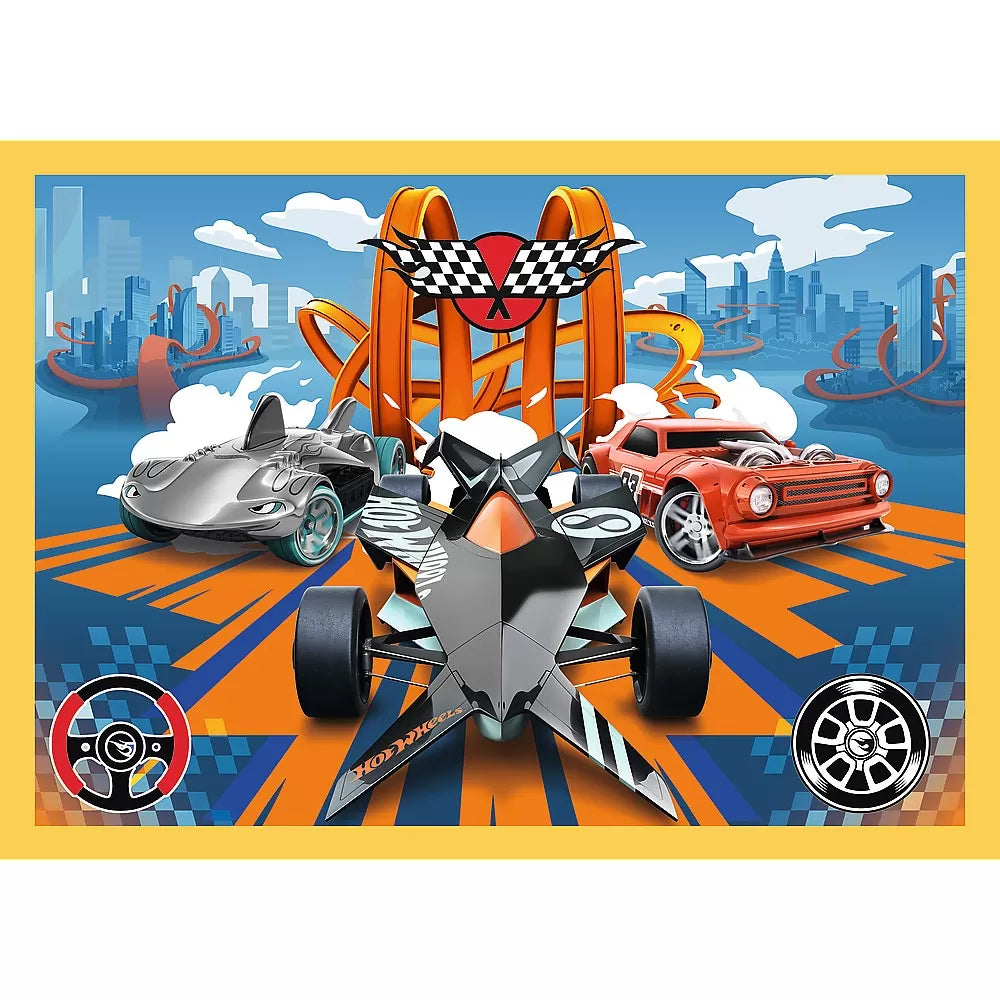 Puzzle trefl 4in1 hot wheels vehicule