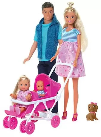 Set steffi love familie cu copilas nou-nascut surpriza