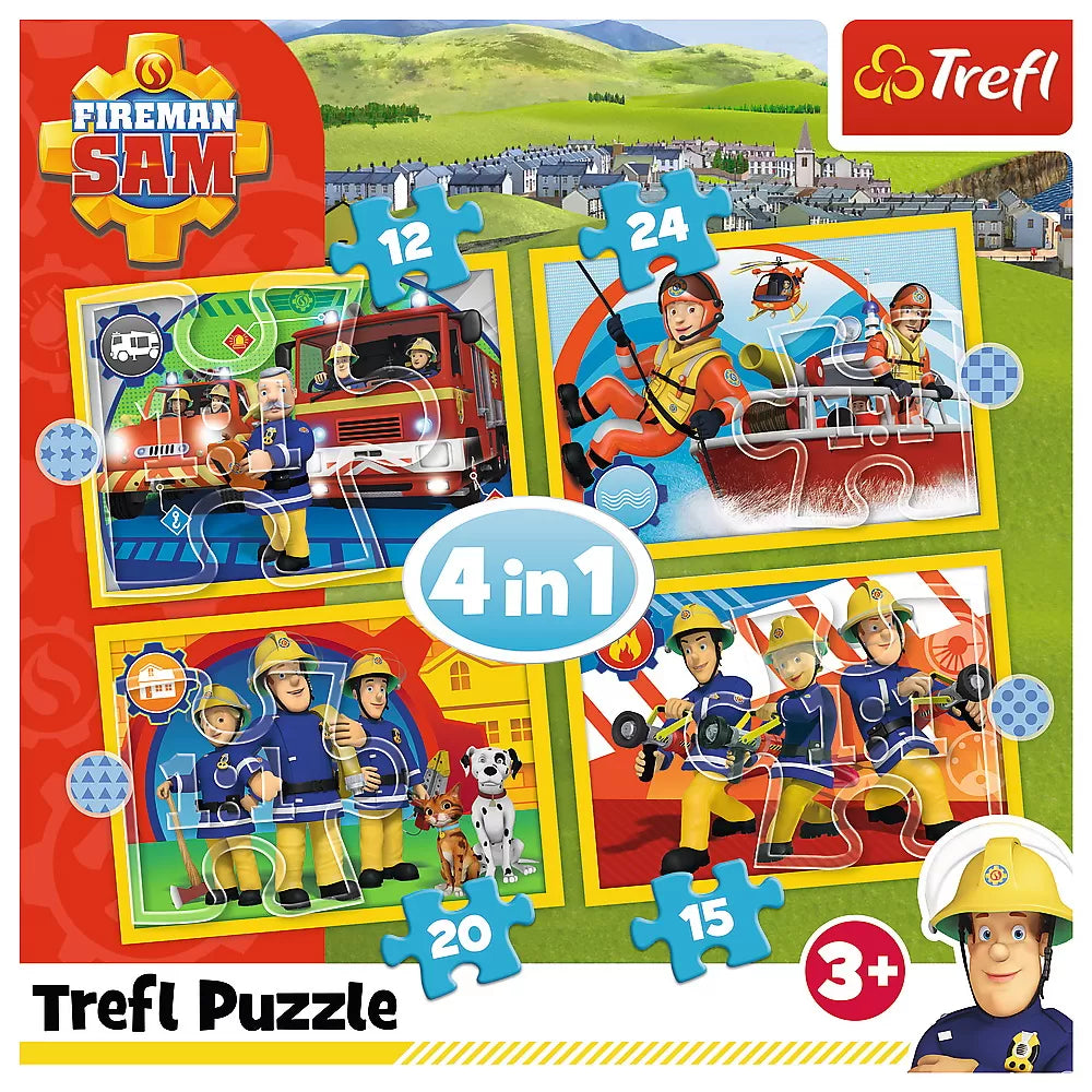 Puzzle trefl 4in1 ajutoarele pompierului sam