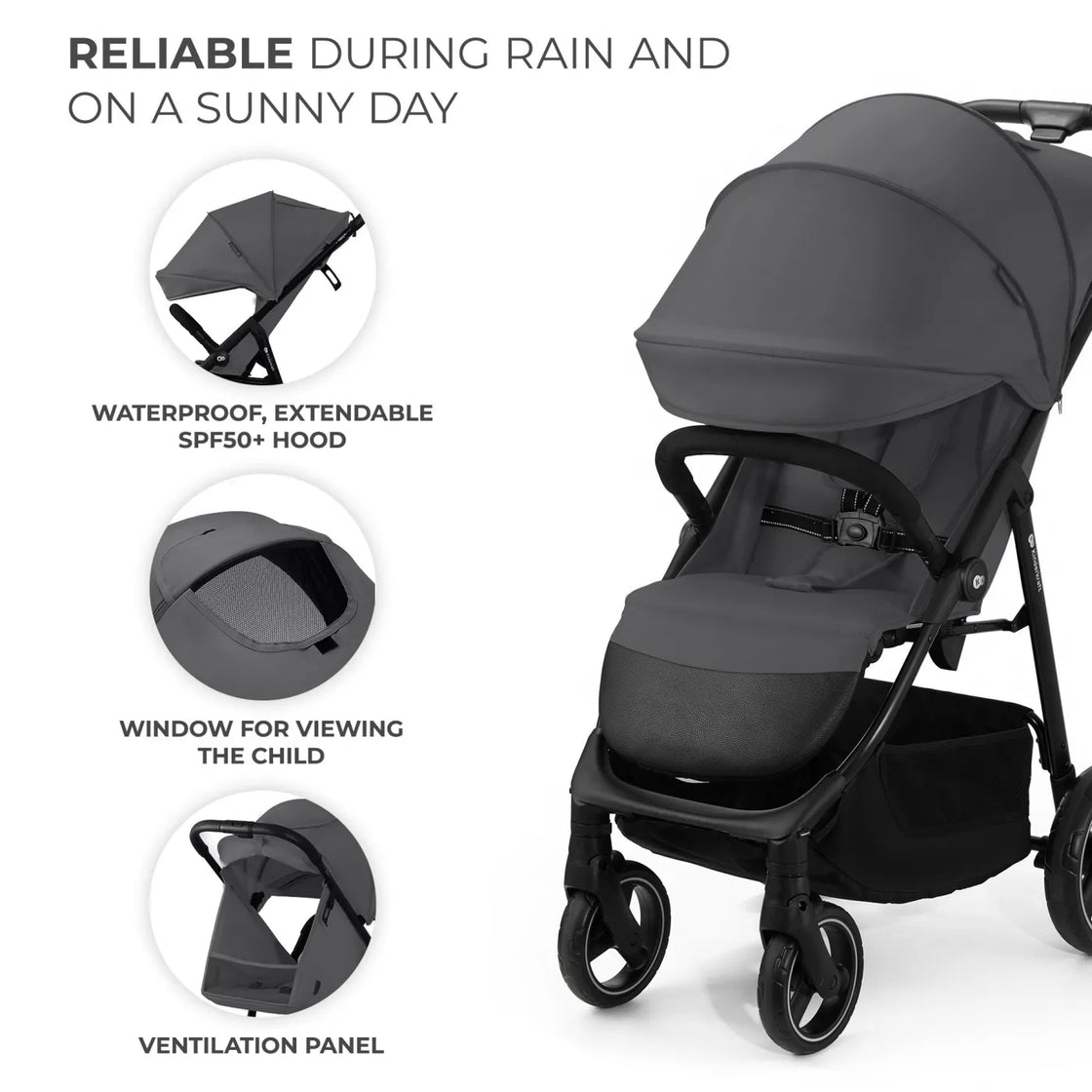 Carucior sport kinderkraft trig3 granite grey