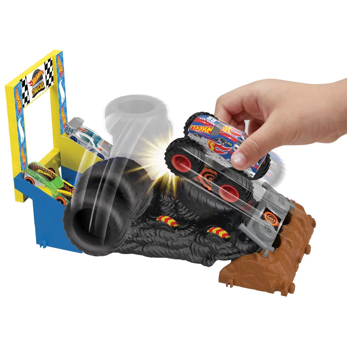 Hot wheels monster trucks entry challenge arena smashers provocarea smash race