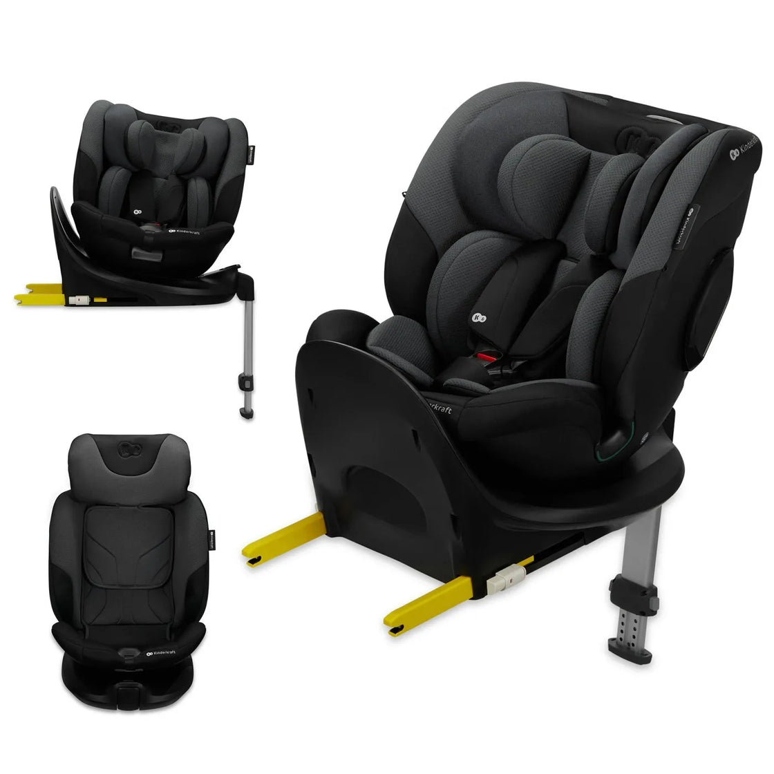 Scaun auto kinderkraft i-fix, i-size 40-150 cm, graphite black