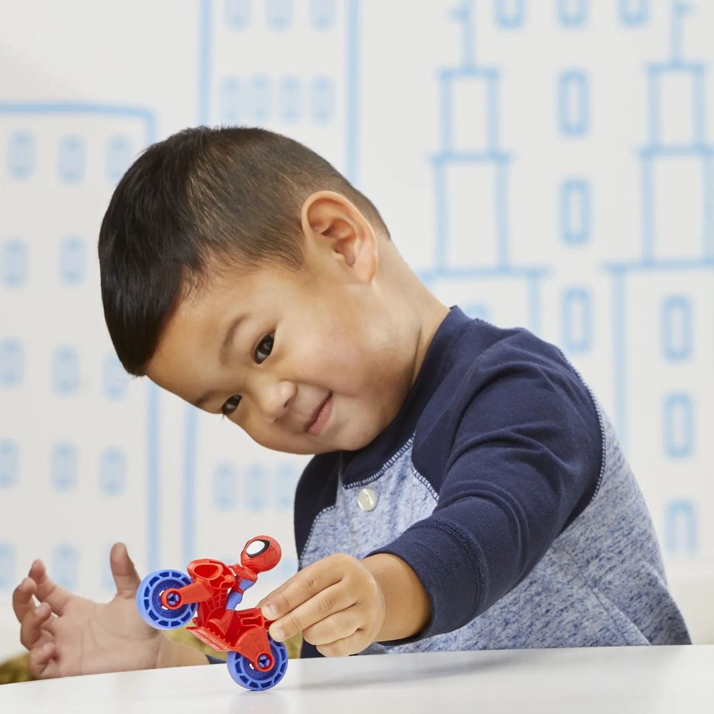 Spiderman set motocicleta si figurina spidey 6cm