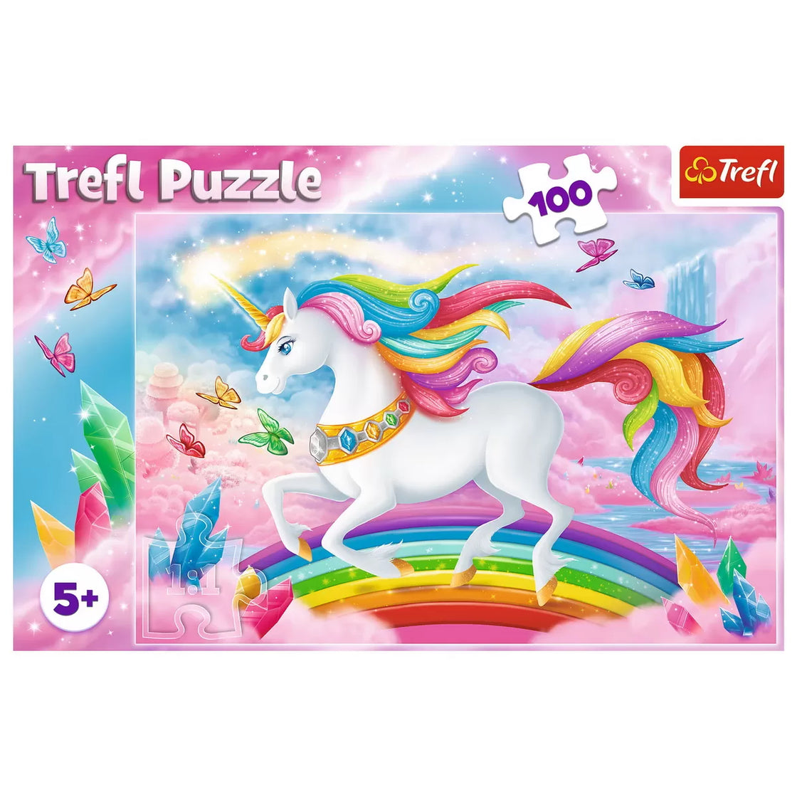 Puzzle trefl 100 lumea de cristal a unicornilor