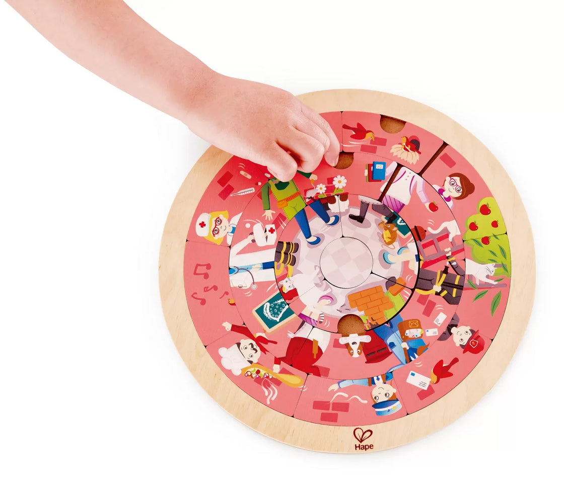 Hape puzzle rotund cu 2 fete