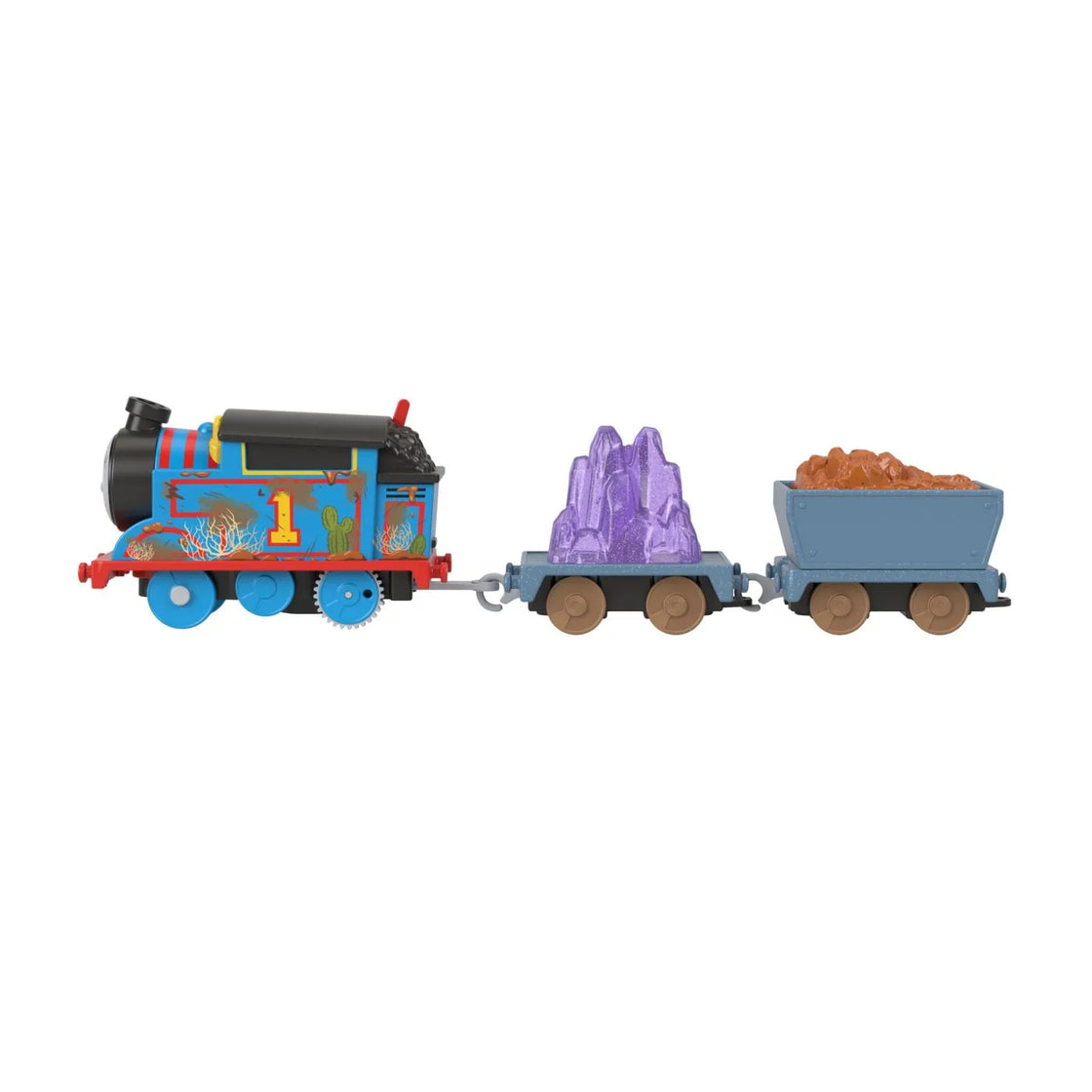 Thomas locomotiva motorizata thomas crystal caves cu 2 vagoane