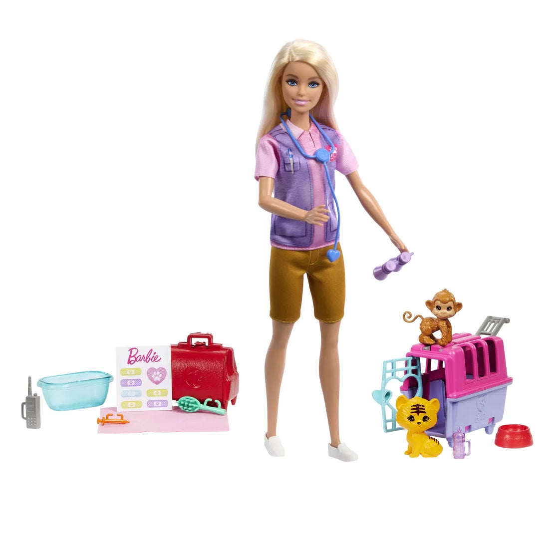 Barbie you can be set papusa cu doua animalute din jungla