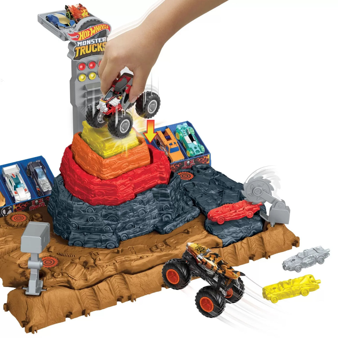 Hot wheels monster trucks arena smashers bone shaker arena ultimate crush