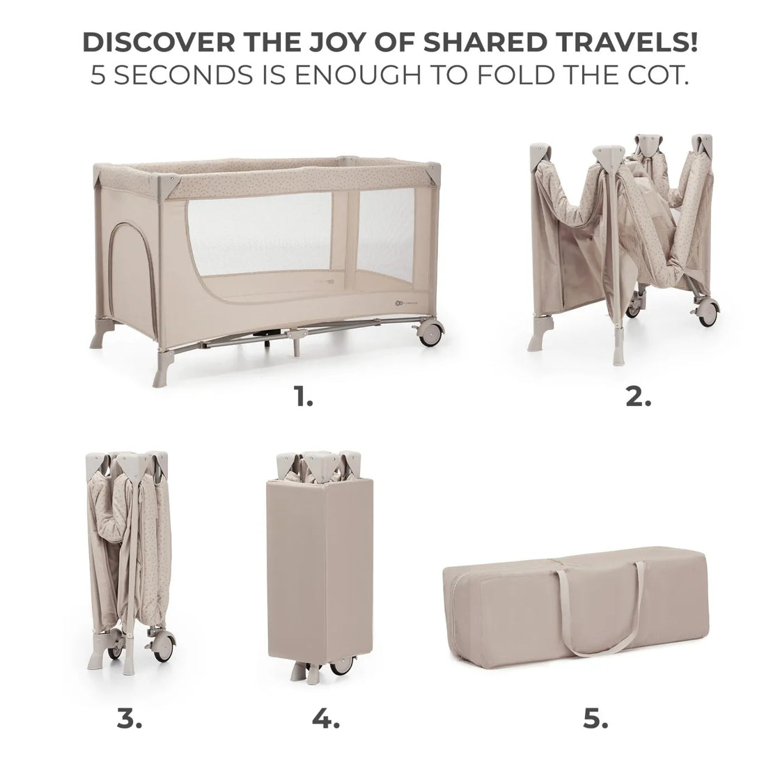 Patut travel kinderkraft joy2, fara accesorii, beige